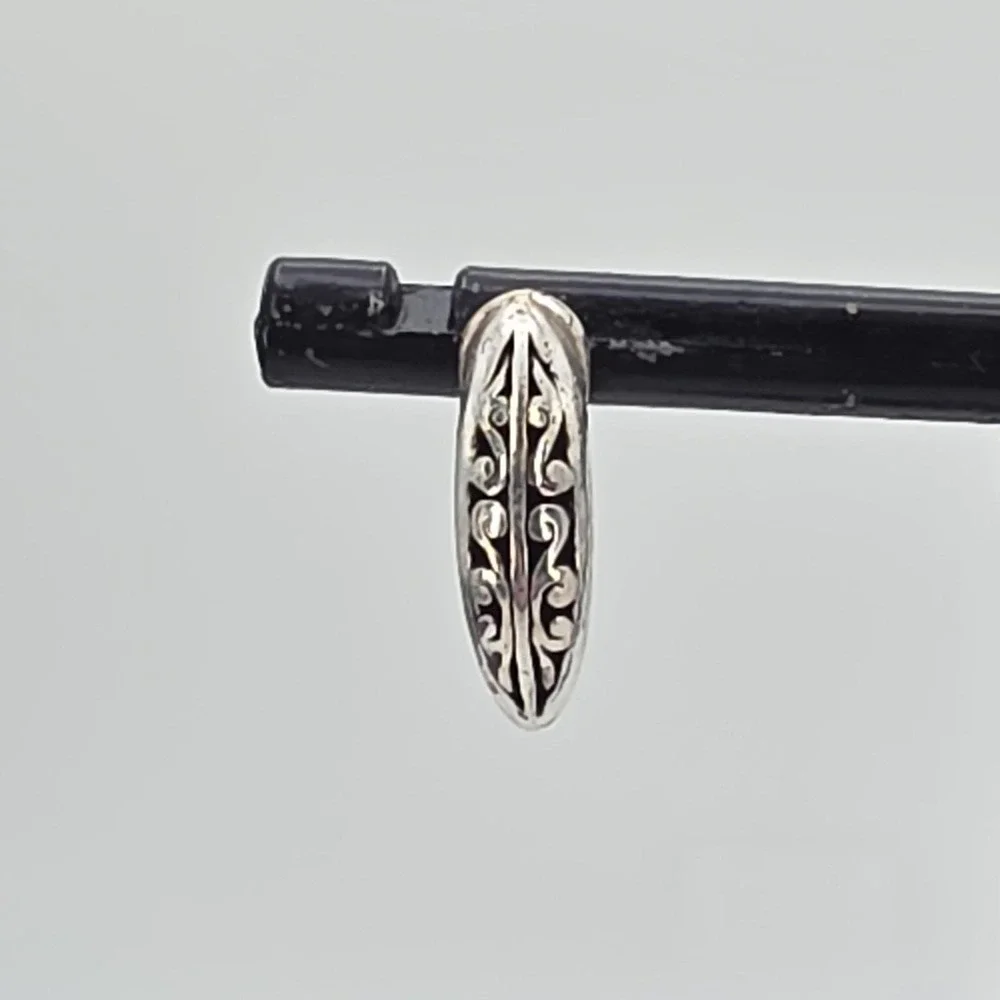 BRIGHTON Drop Hook Earrings Open Scrollwork Dangle Silver Plate ⅝
